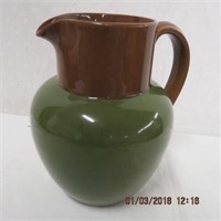 Glazed pottery jug 7"H