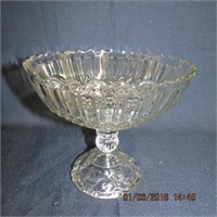 Nova Scotia glass pedestal compote 7.5 X 7"H