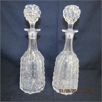 Pair of crystal decanters 11.5"H