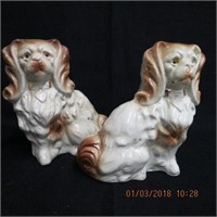 Pair of Staffordshire like dog figures 8"H