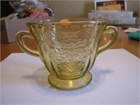 Vintage Amber Madrid Depression Glass Sugar Bowl