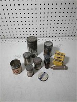 Collection of antique metal containers