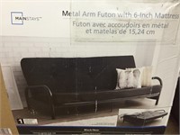 Metal Arm Futon With 6" Mattress