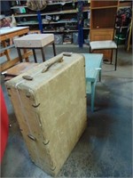 Vintage Large Hard Travel Suitcase