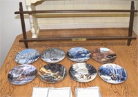 HUGE COLLECTION WESTERN THEME PLATES & RACK !