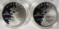 (2) 2002 Olympic Winter Games Proof Silver Dollars