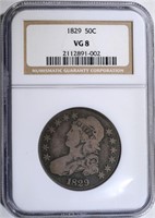 1829 BUST HALF DOLLAR, NGC VG-8