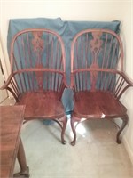 2 Ethan Allen Old World Captain Dining Chairs