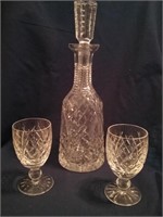 Crystal Decanter & Wiskey Glasses