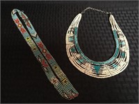 Beaded Indian Style Necklace & Beaded Band