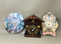 3 small wall clocks - quartz