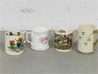 4 cups- assorted styles- Beleek, Ridgway etc..