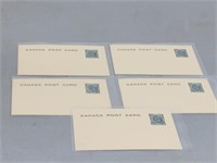 5 Post cards w/ one cent stamps