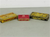 3 old metal cigarette tins