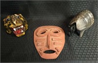 Armadillo, Clay Mask and Tiger Decor