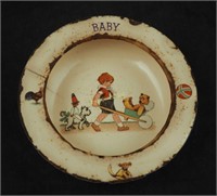 Vintage Czechoslovakia Ceramic Baby Bowl