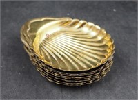 Vintage 7 Pressed Brass 4" Shell Serving Dishes