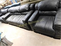 3 pc leather look sofa, loveseat, chair combo
