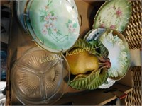 decorator plates,  pear plaque, relish dish