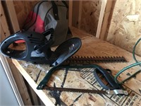 Electric Black & Decker hedge trimmer & bow saw