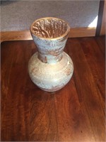24 karat gold vase approximately 10 inches tall
