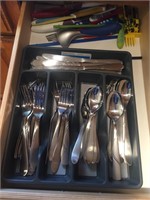 Drawer of silverware