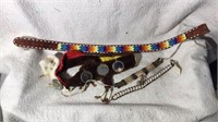 Beaded Leather Belt & (2) Necklaces