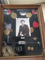 WWII Military Medals, Citation, & Shadow Box