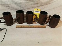 (5) Clay Pottery Mugs