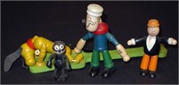 COMIC JOINTED WOOD FIGURES (4)