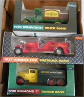 Lot of 3 Ertyl JD Truck/Banks w/ Boxes