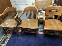 (3) wooden chairs