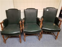(3) leather chairs