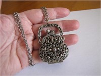 Vintage Handbag Purse Necklace Signed ART