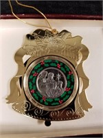 Christmas ornament w/silver coin