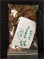 523 pennies (various dates)