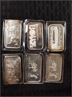 (6) 1 oz. silver bars