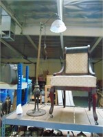 Antique Copper/Brass Floor Lamp W/Glass Shade