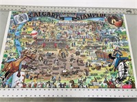 1981 Stampede Map by Don Inman 30 x 18