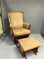 Glider Rocking Chair With Footstool