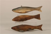 Lot of Three 7" Fish Spearing Decoys by Ross