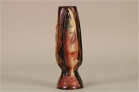 Carl Christiansen 3 Fish Wooden Vase, Newberry,
