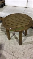 1 Smith & Hawken teak wood round side table,