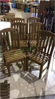 Set of 6 teak wood side chairs, Smith & Hawken,