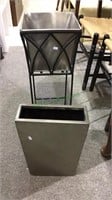 Iron metal plant stand with shelf, large vase or