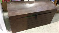 Dome top wood trunk style chest, metal latch and