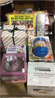 Group lot of games, toys, baseball cards, dice