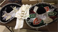 2 large Mexican sombrero party hats, little boys