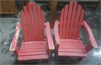 (2) Wooden Children's Lawn Chairs