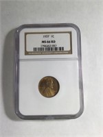 1937 1 CENT LINCOLN PENNY MS66 RD
